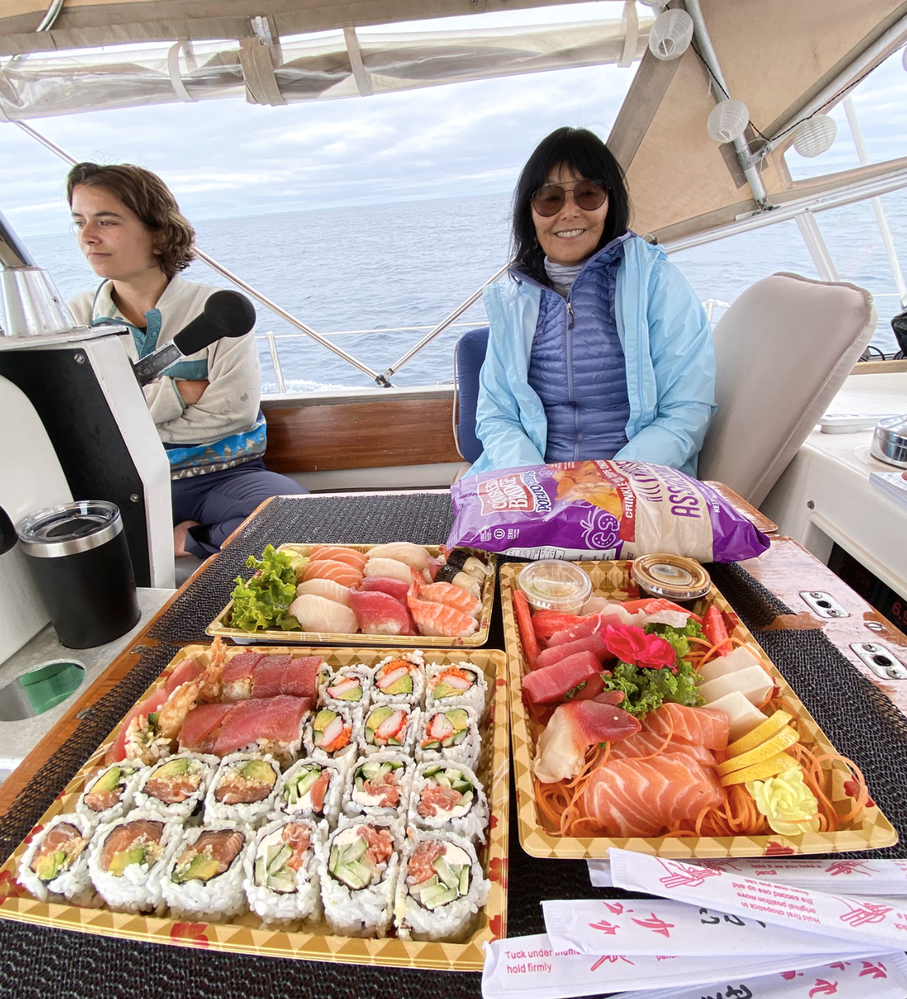 Sushi lunch at sea