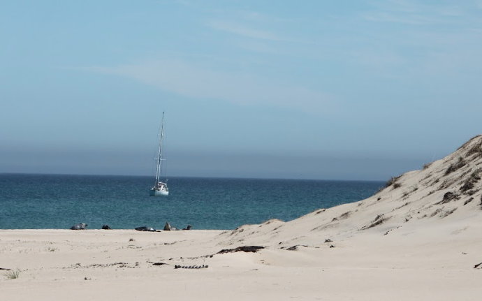 SY Malla anchored at Sable Island